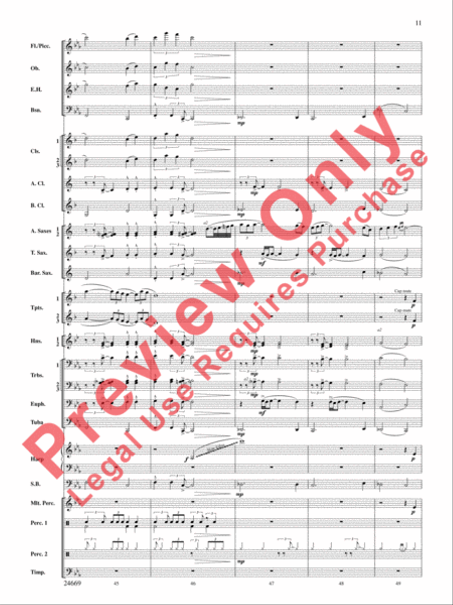 Metroplex: Three Postcards from Manhattan Concert Band scores gallery preview page 12