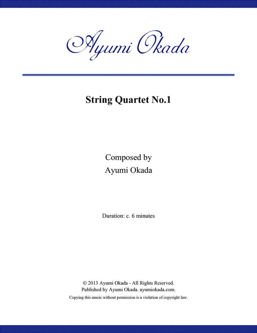 String Quartet No.1 String Quartet No.1 String Quartet scores gallery preview page 1