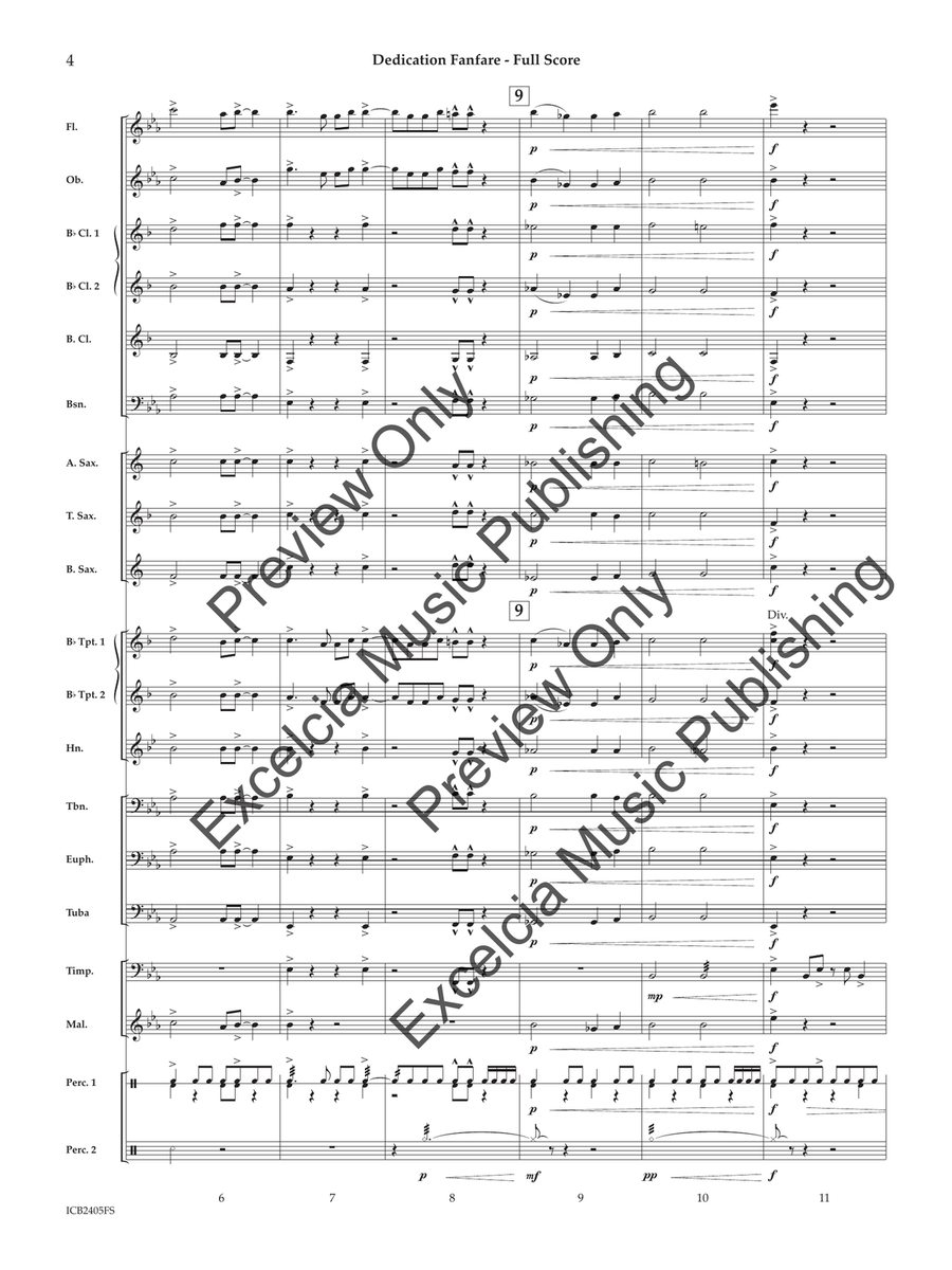 Dedication Fanfare Concert Band scores gallery preview page 5