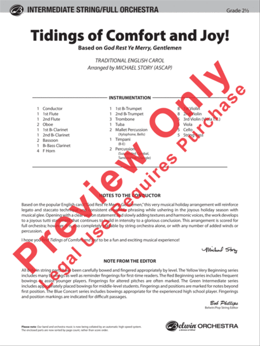 Tidings of Comfort and Joy! Full Orchestra scores gallery preview page 2