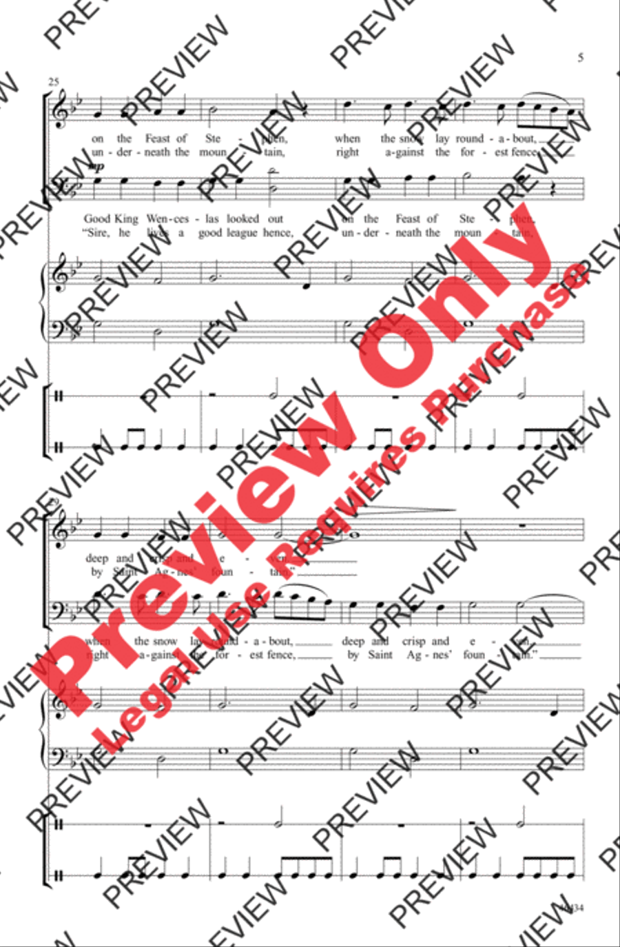 Wenceslas Canon 3-Part scores gallery preview page 5