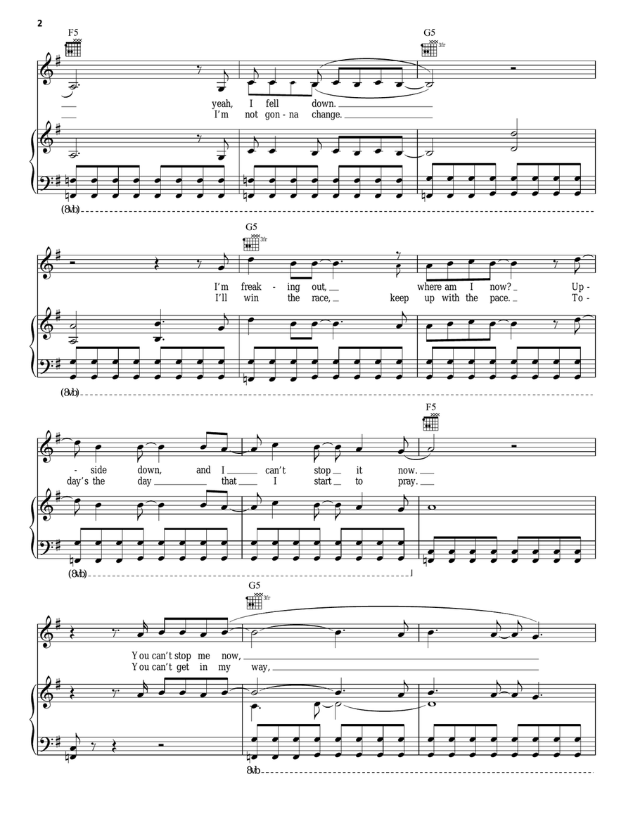 Alice Piano, Vocal, Guitar scores gallery preview page 2