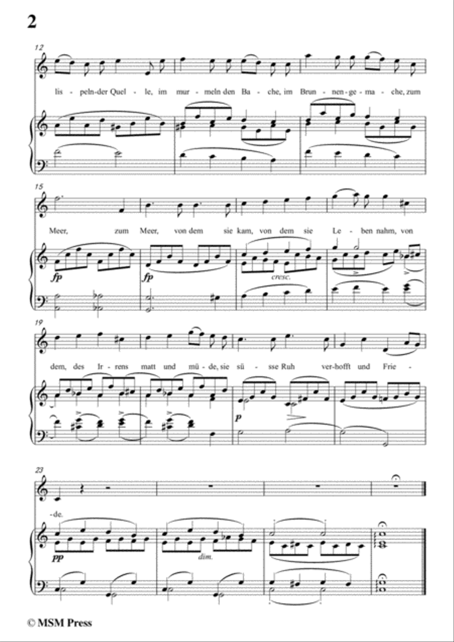 Schubert-Leiden der Trennung,in C Major,for Voice&Piano Voice scores gallery preview page 4