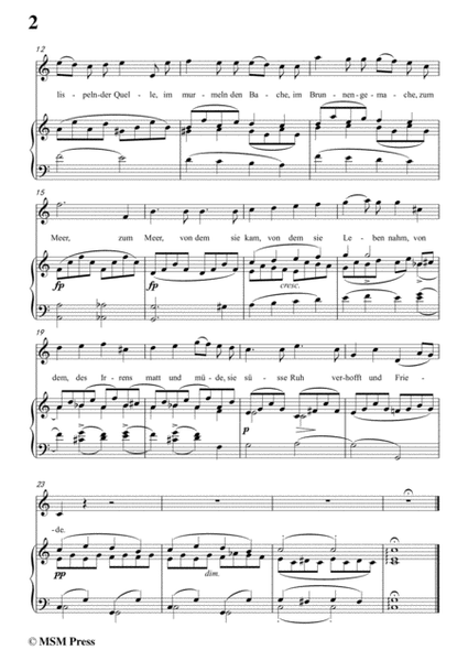 Schubert-Leiden der Trennung,in C Major,for Voice&Piano image number null