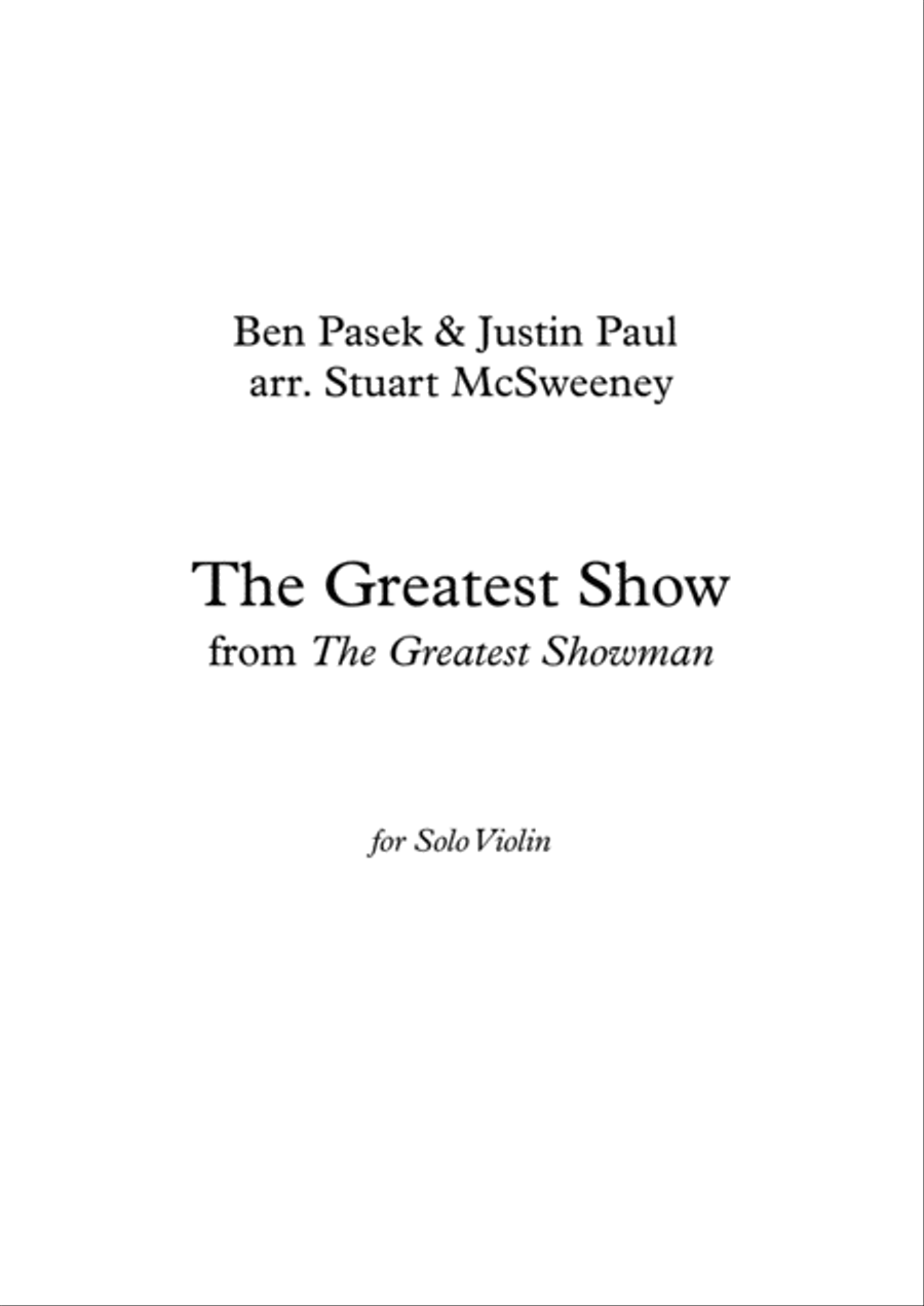 The Greatest Show Violin Solo scores gallery preview page 1