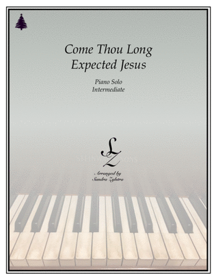 Book cover for Come, Thou Long Expected Jesus (intermediate piano solo)