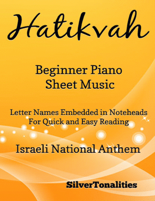 Hatikvah Beginner Piano Sheet Music