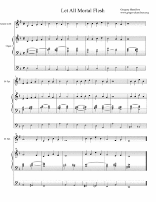 Picardy - Let all Mortal Flesh - Alternative Harmonization for Bb Trumpet and Organ