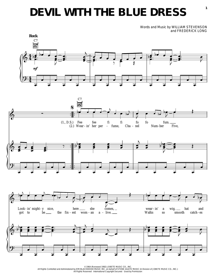 Devil With The Blue Dress Acoustic Guitar scores gallery preview page 1