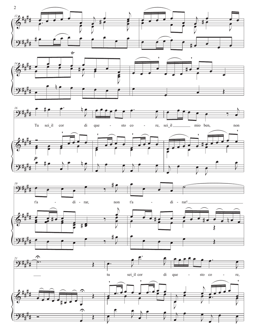 HANDEL: Tu sei il cor di questo core (transposed to C-sharp minor) Piano, Vocal scores gallery preview page 3