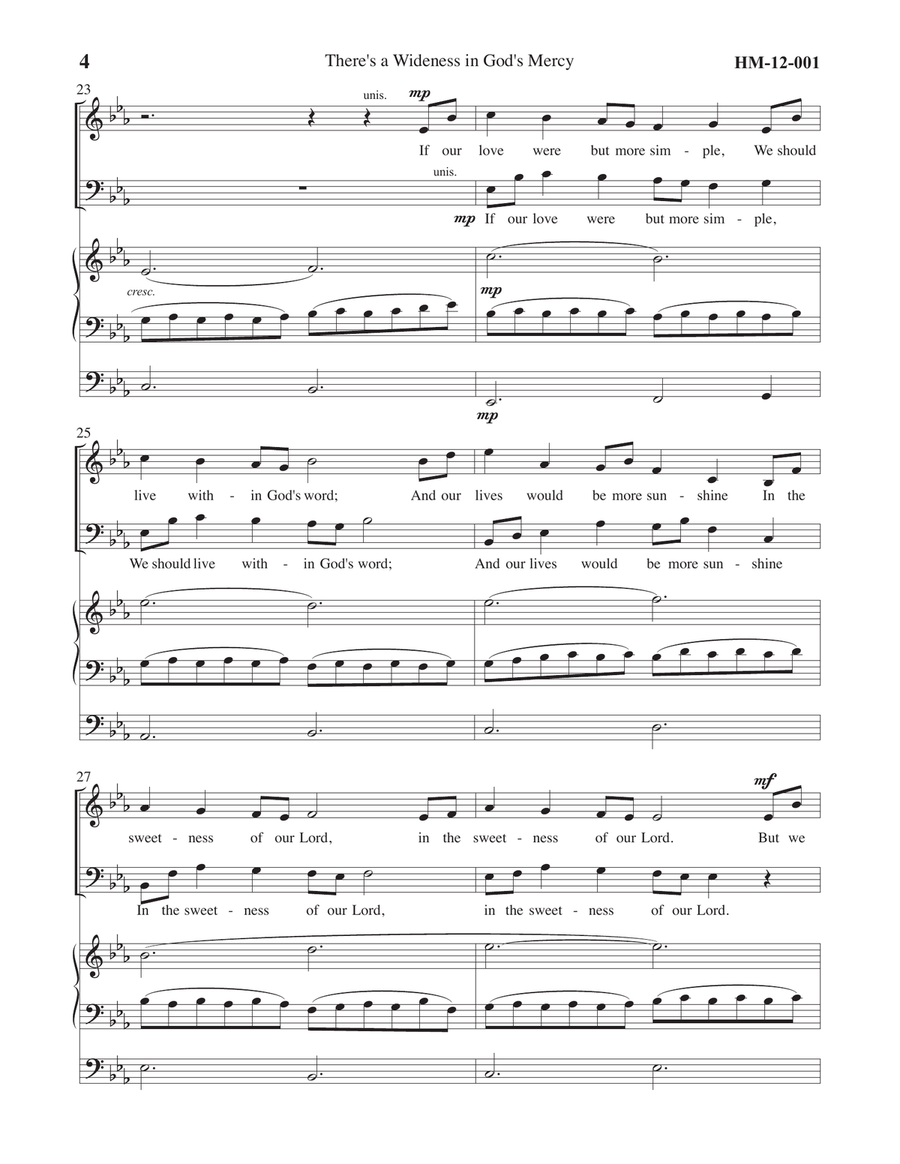 There's a Wideness in God's mercy 4-Part scores gallery preview page 4