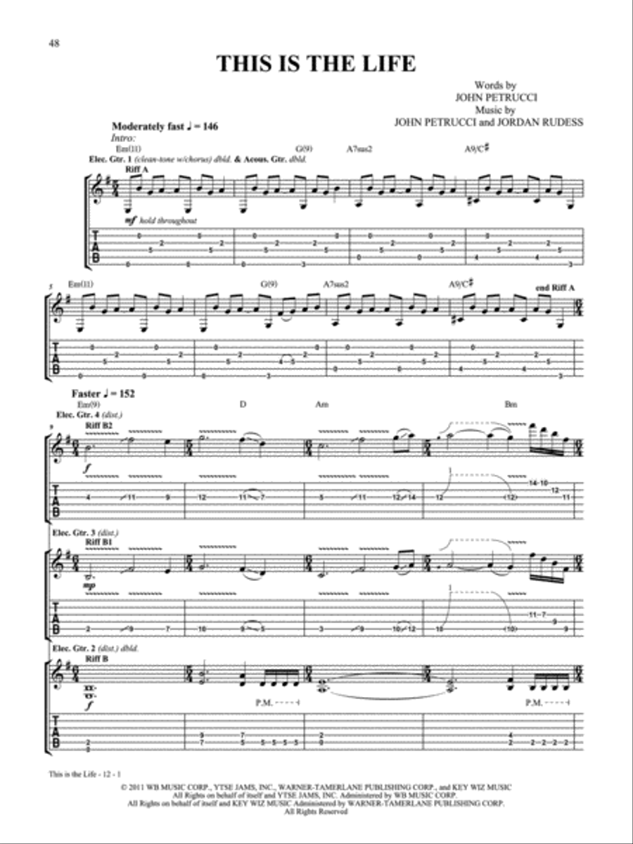 This is the Life Guitar Tablature scores gallery preview page 1