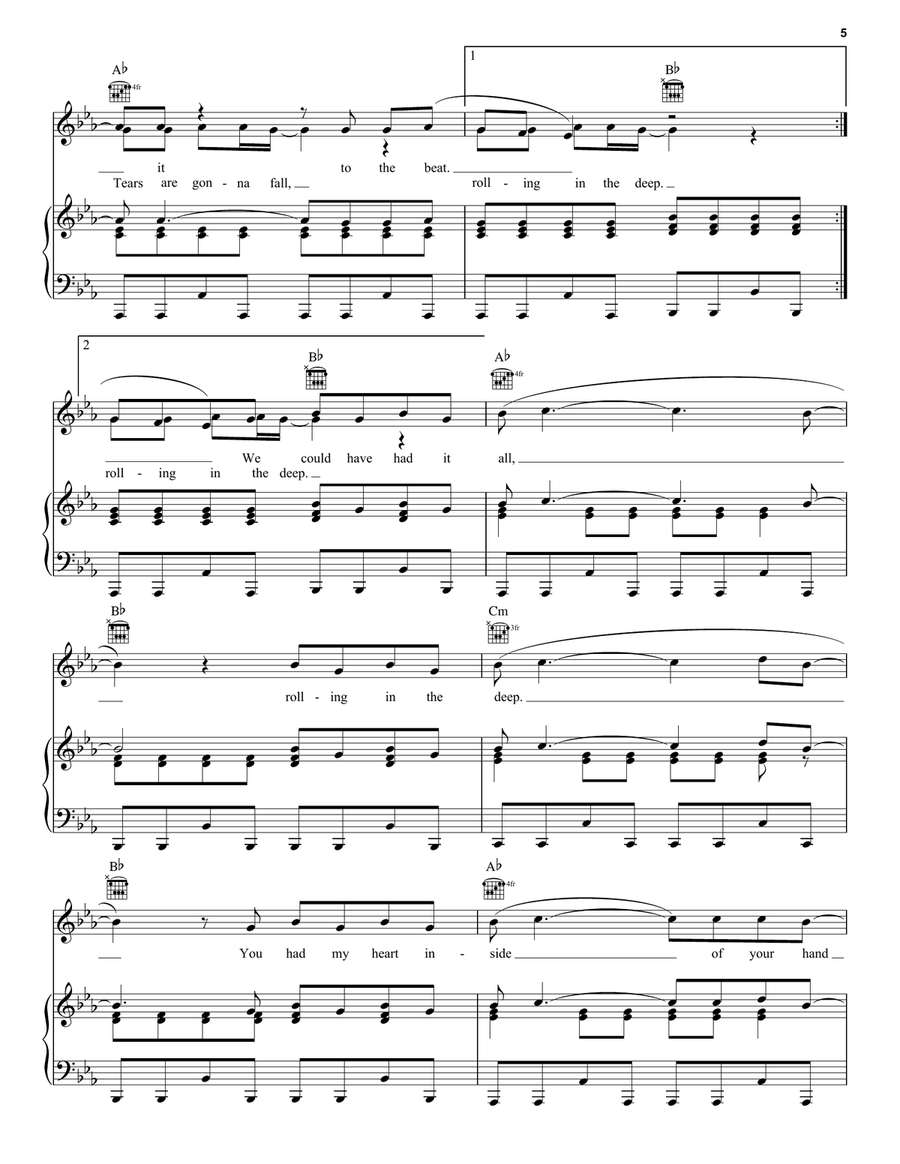Rolling In The Deep Acoustic Guitar scores gallery preview page 5