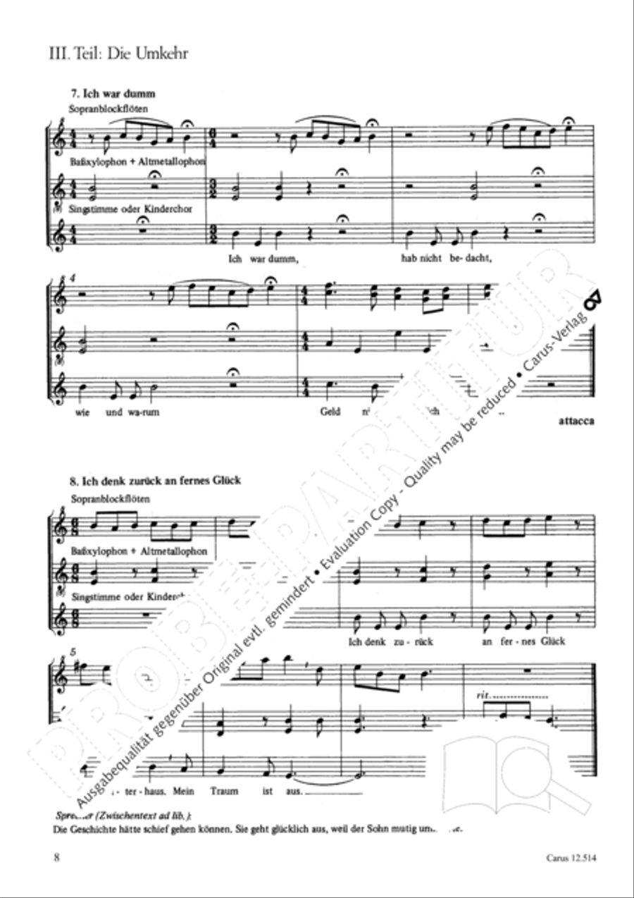 Der Sohn, der wieder heimkehrte 2-Part scores gallery preview page 9