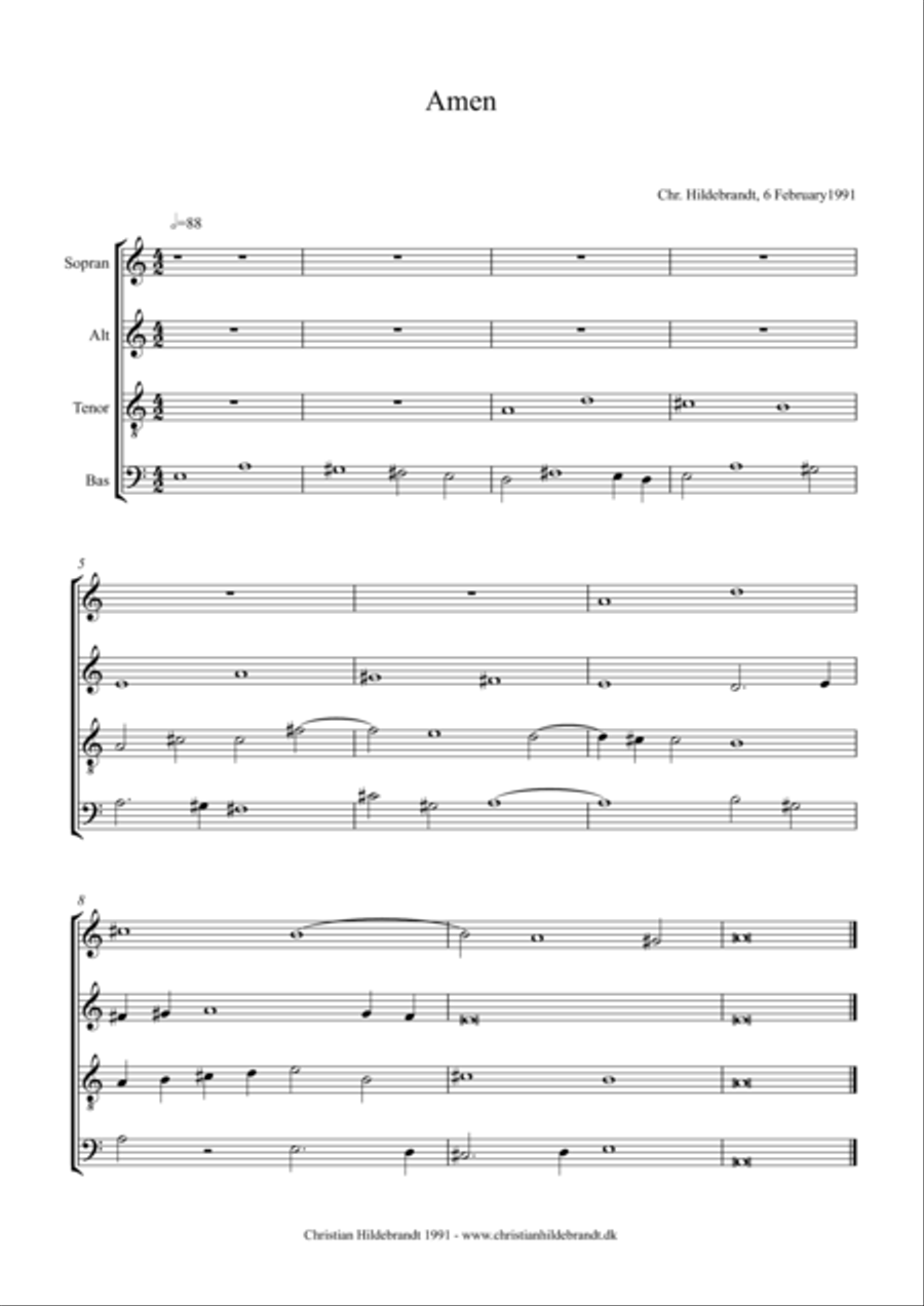 Amen Amen 4-Part scores gallery preview page 1
