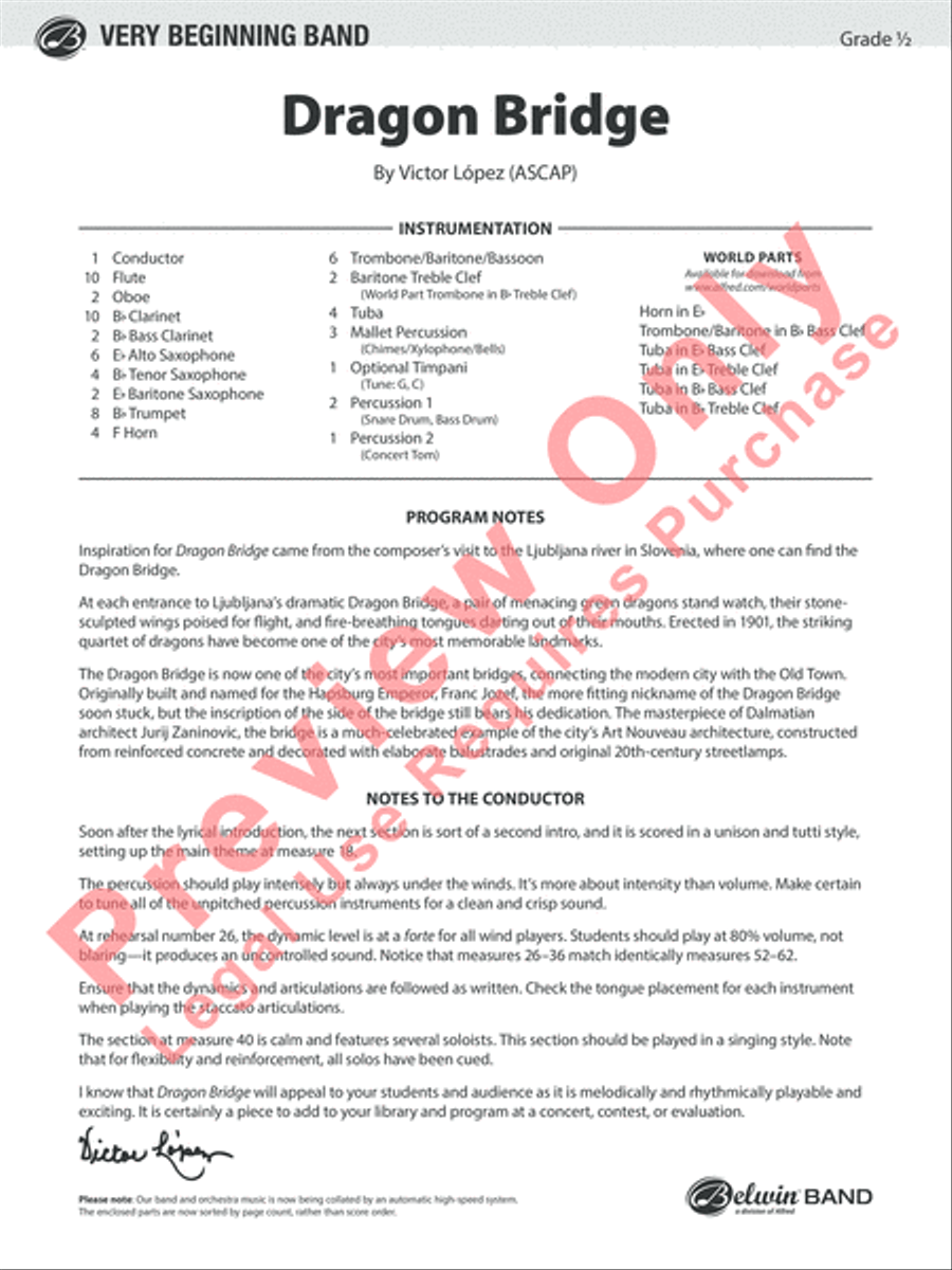 Dragon Bridge Concert Band scores gallery preview page 2