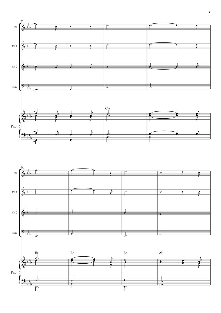 O Holy Night Woodwind Quartet scores gallery preview page 5