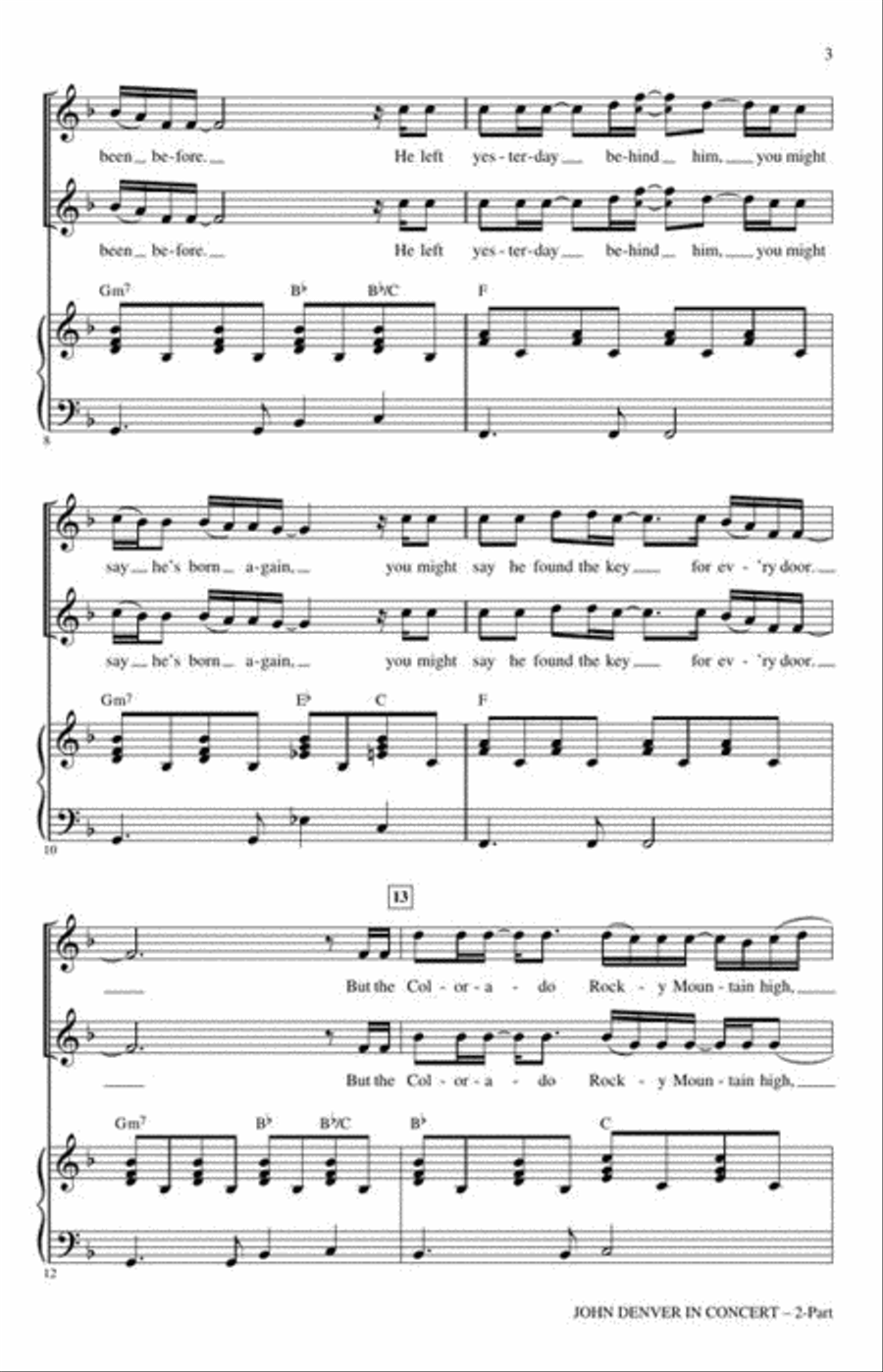 John Denver in Concert John Denver in Concert 2-Part scores gallery preview page 4
