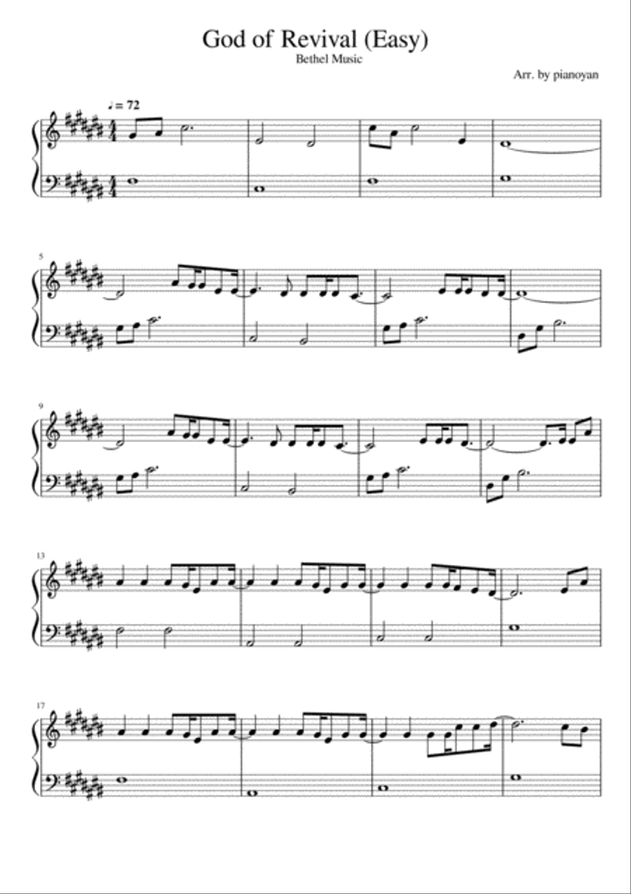God Of Revival Piano Solo scores gallery preview page 1