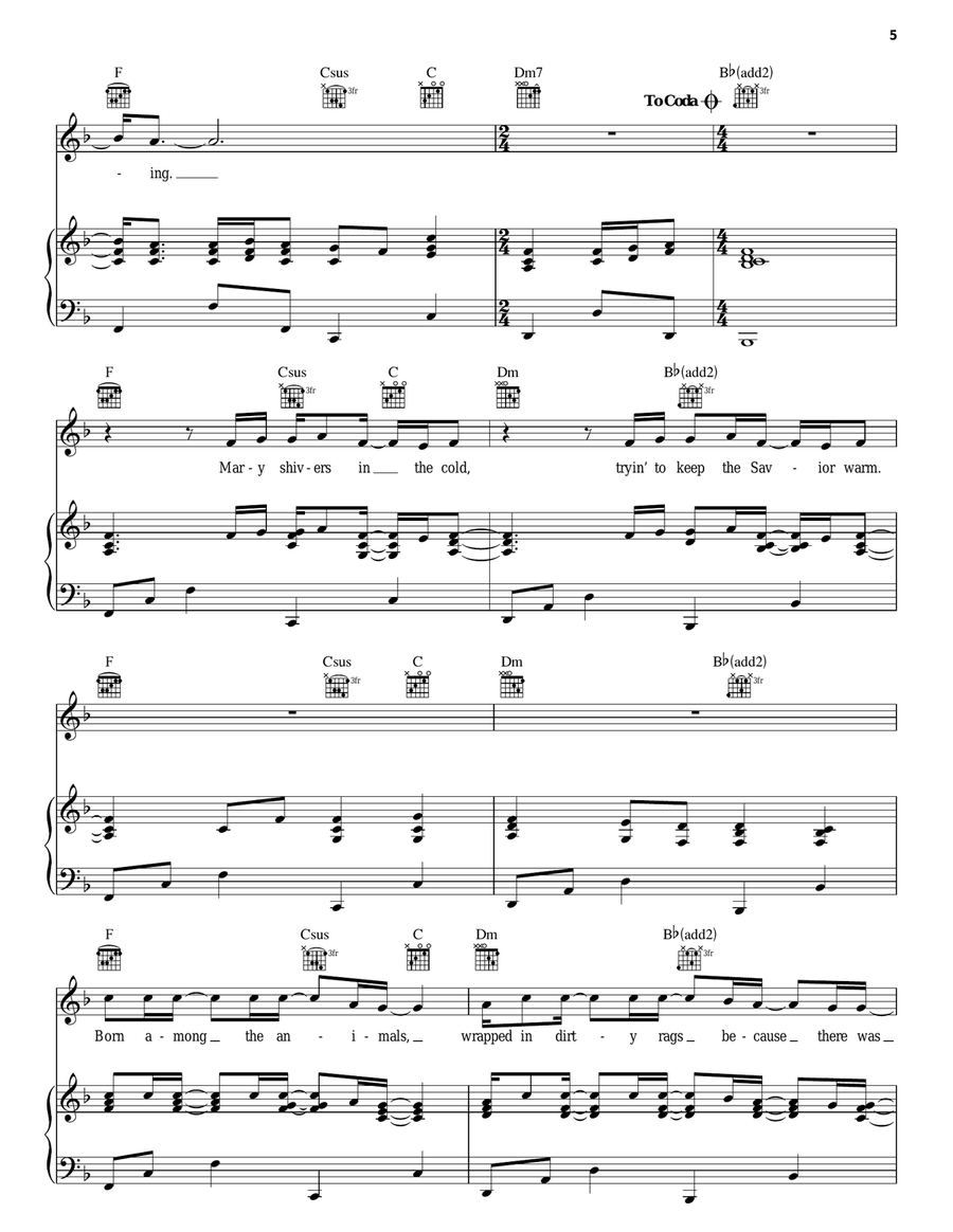While You Were Sleeping (Original Christmas Version) Piano, Vocal, Guitar scores gallery preview page 5