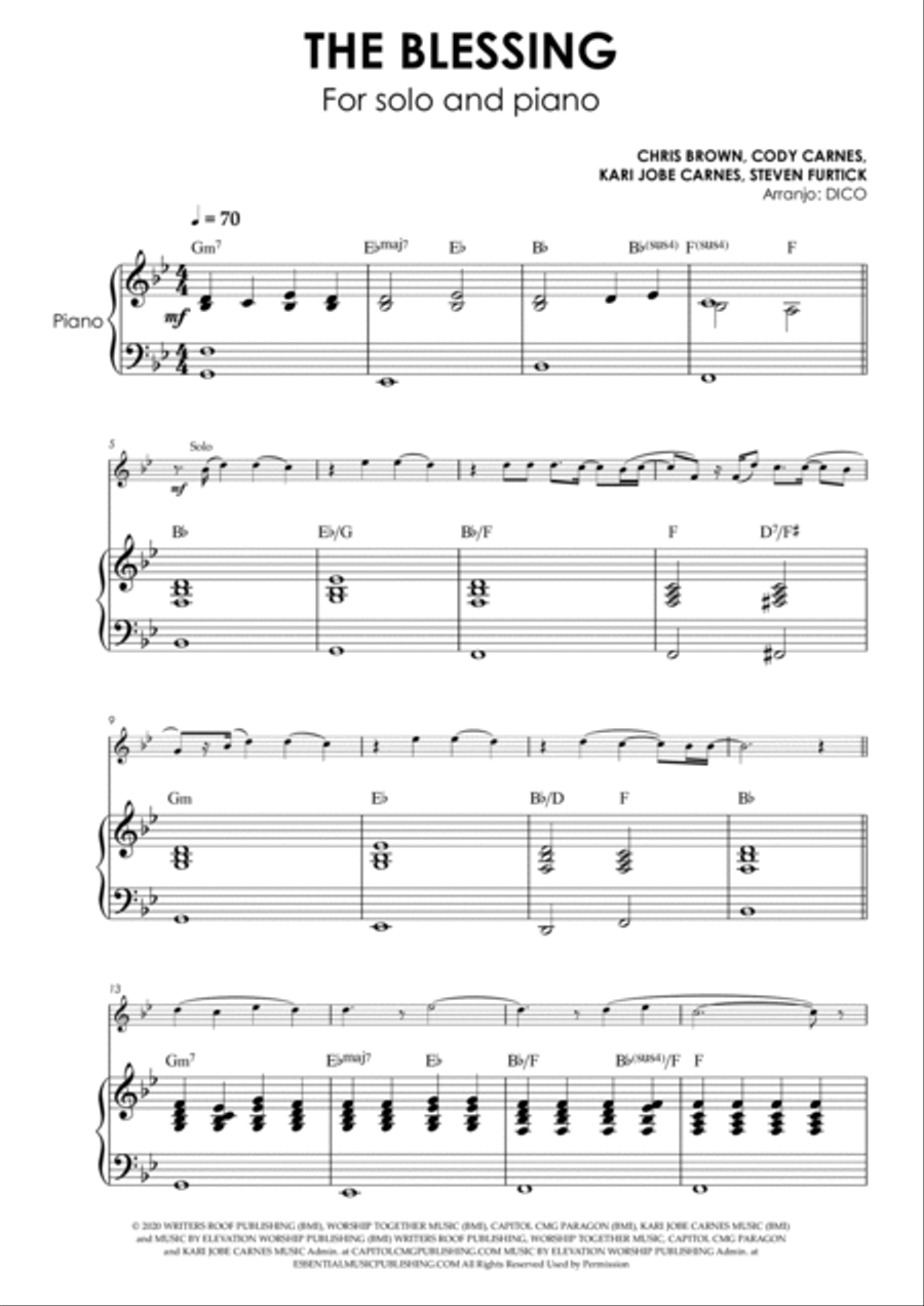 The Blessing Piano scores gallery preview page 2