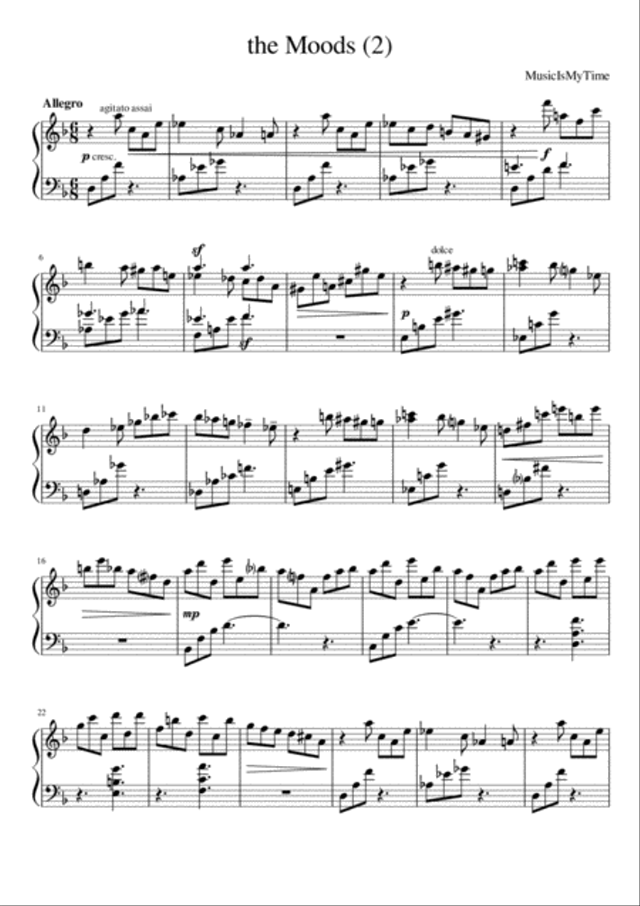 the Moods (№2) Piano Solo scores gallery preview page 1