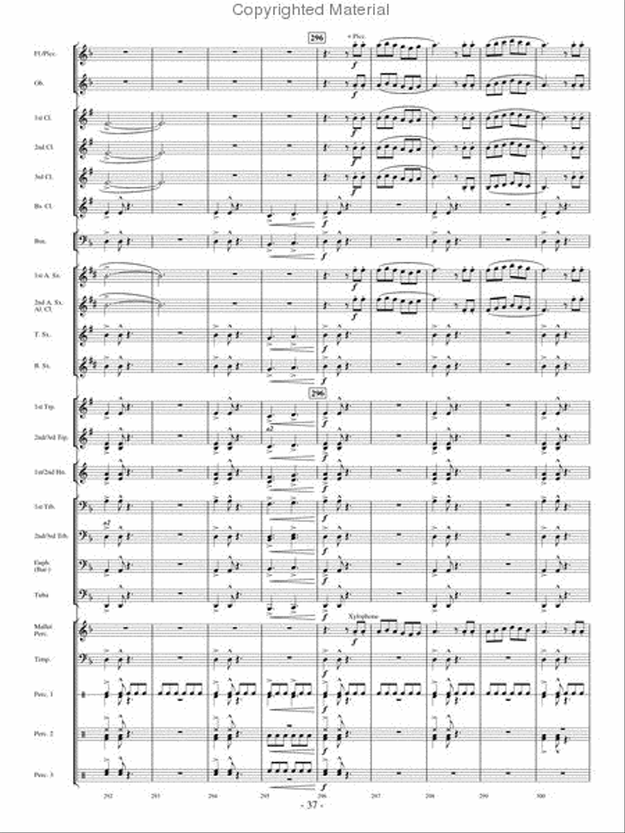 Dragons Fly on the Winds of Time Concert Band scores gallery preview page 36