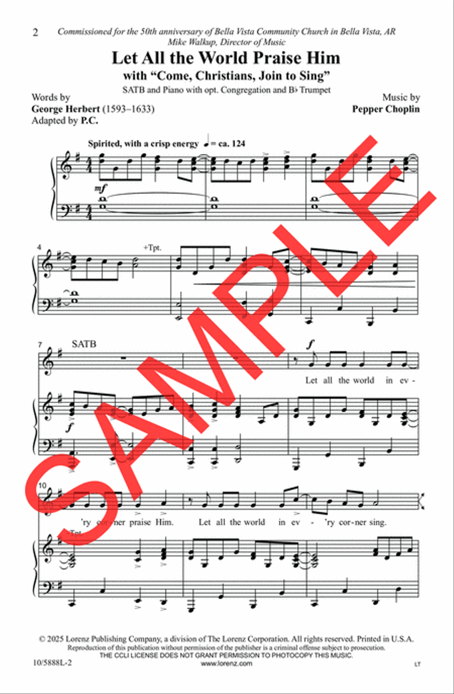 Let All the World Praise Him Choir scores gallery preview page 3