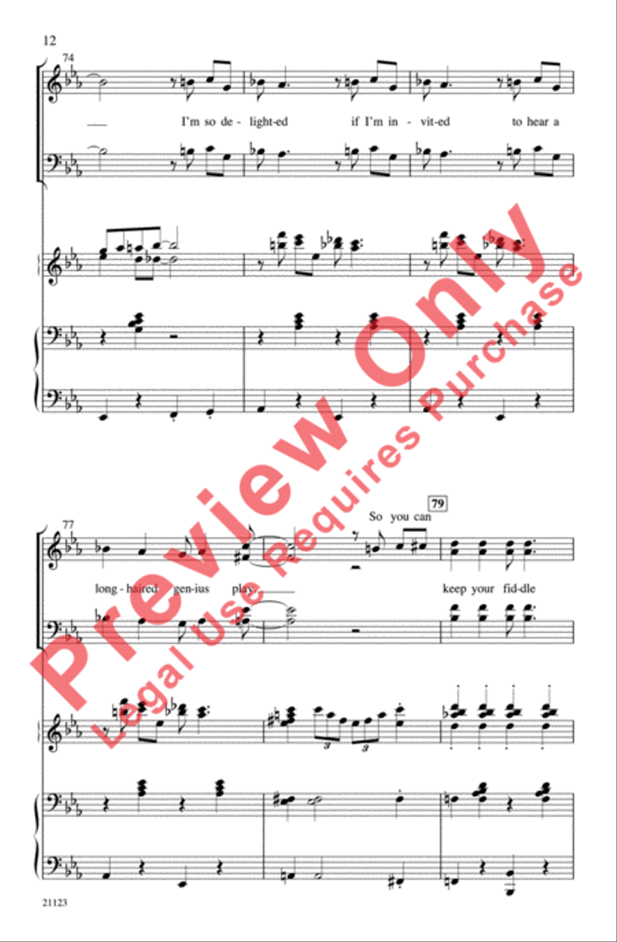 I Love a Piano 4-Part scores gallery preview page 12