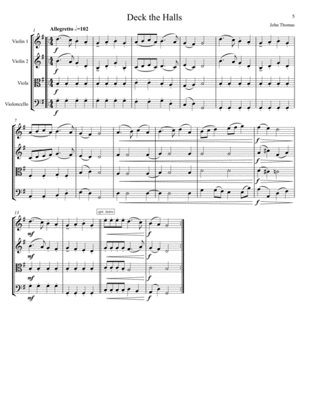 Twenty Christmas Carols for String Quartet image number null