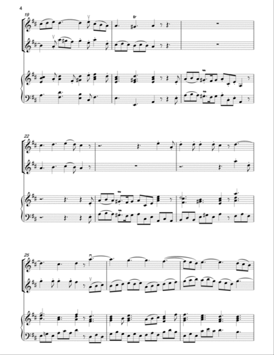 HANDEL Happy We (Acis & Galatea) for two violins & piano Violin Solo scores gallery preview page 4