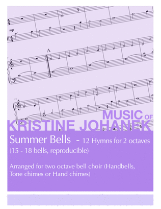 Book cover for Summer Bells - 12 Hymns for 2-octaves (15 - 18 bells, reproducible)