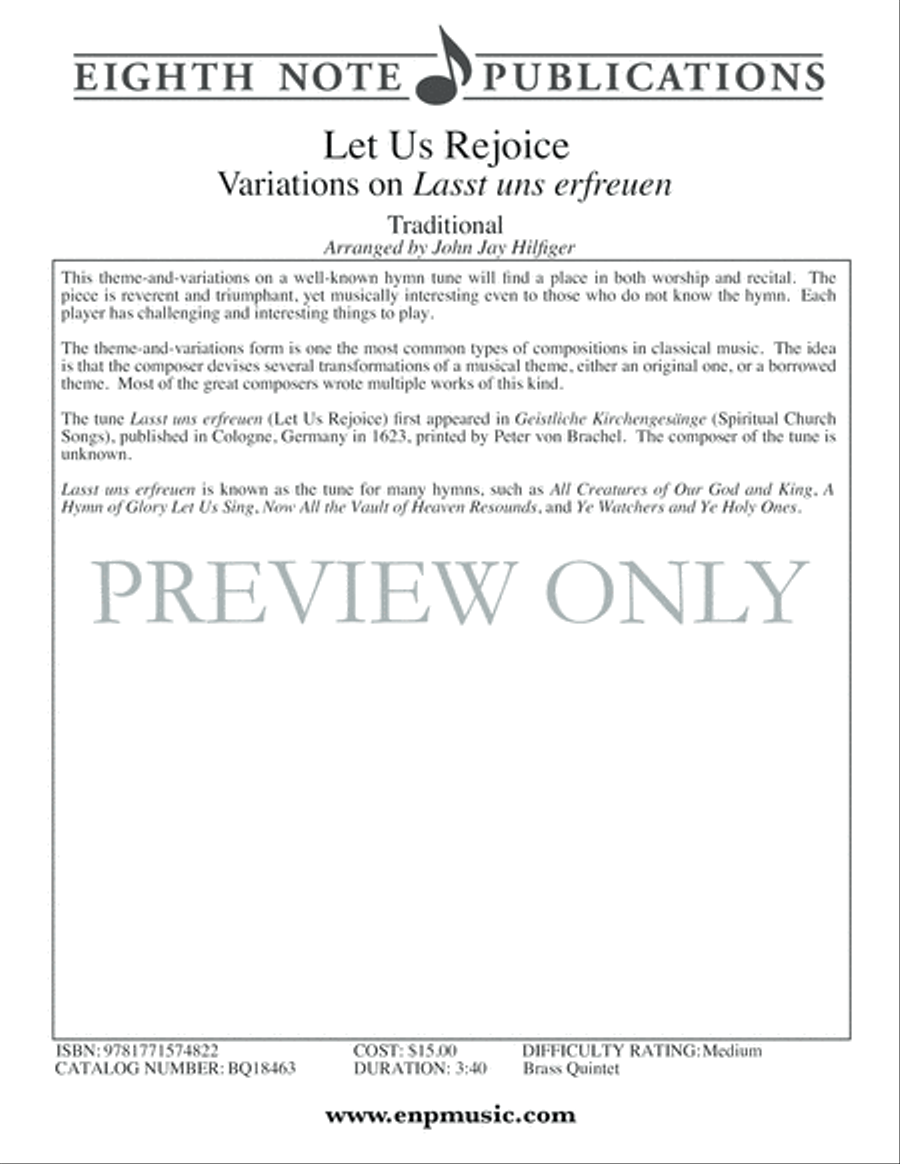 Let Us Rejoice Let Us Rejoice Brass Ensemble scores gallery preview page 2