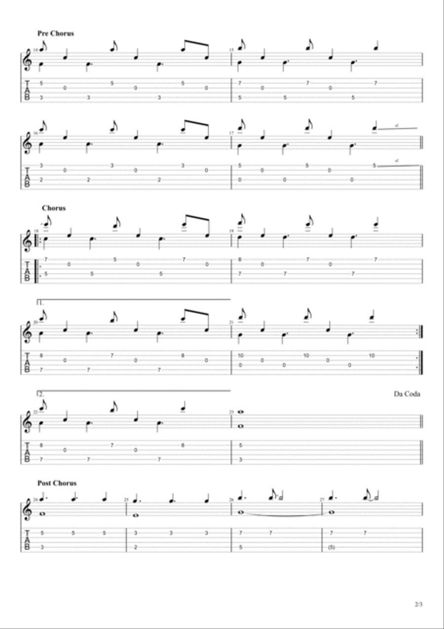 Hopeful Guitar Solo scores gallery preview page 2