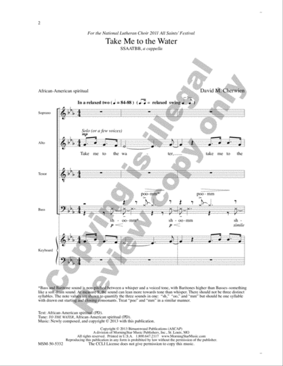 Take Me to the Water Divisi scores gallery preview page 2