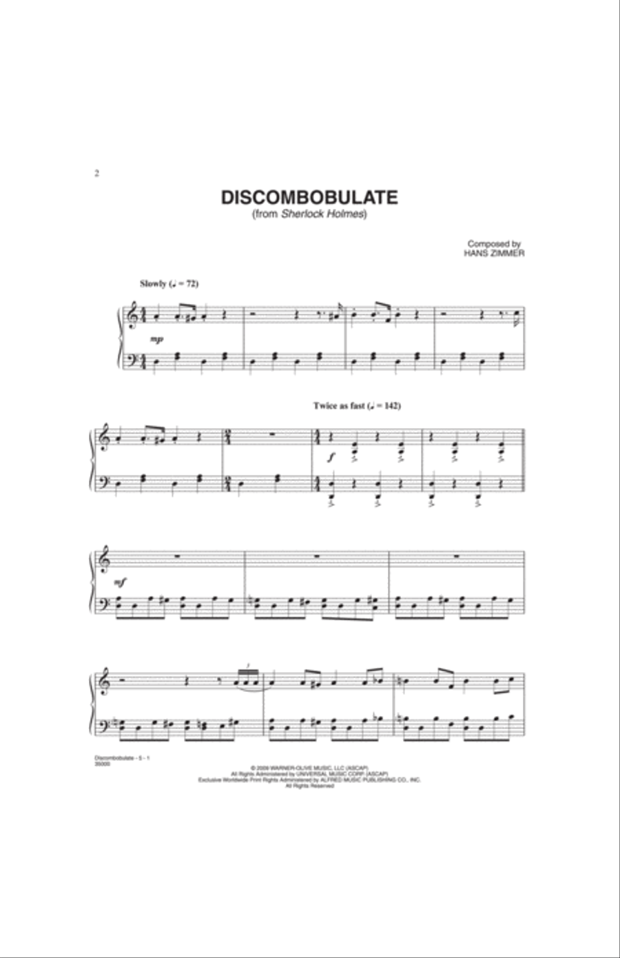 Discombobulate (from the motion picture Sherlock Holmes) Small Ensemble scores gallery preview page 2