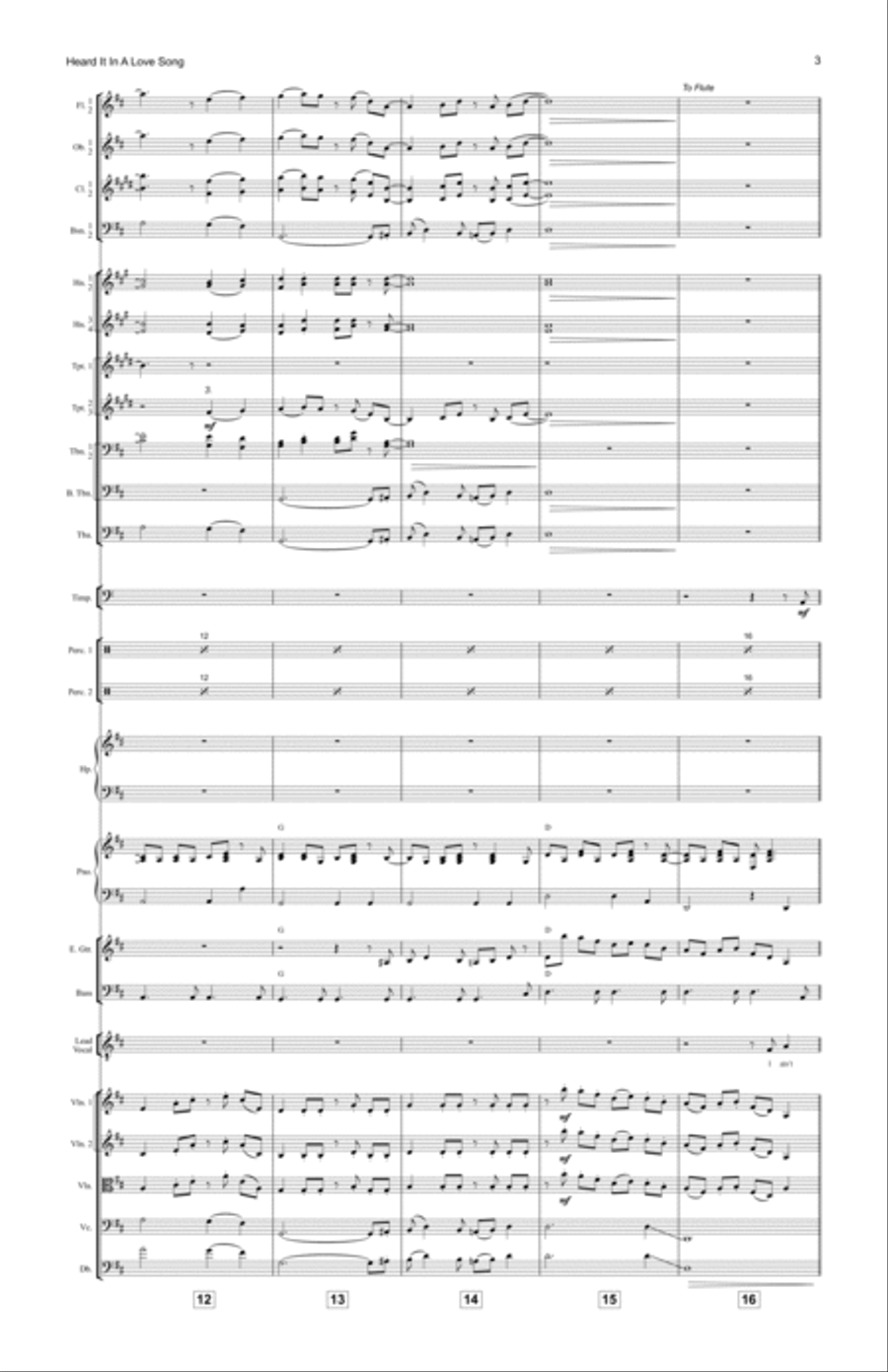 Heard It In A Love Song Full Orchestra scores gallery preview page 3