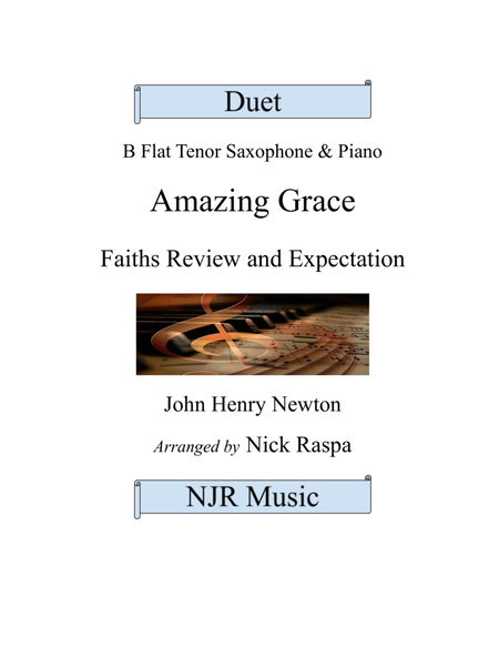 Amazing Grace - B flat Tenor Sax and Piano image number null