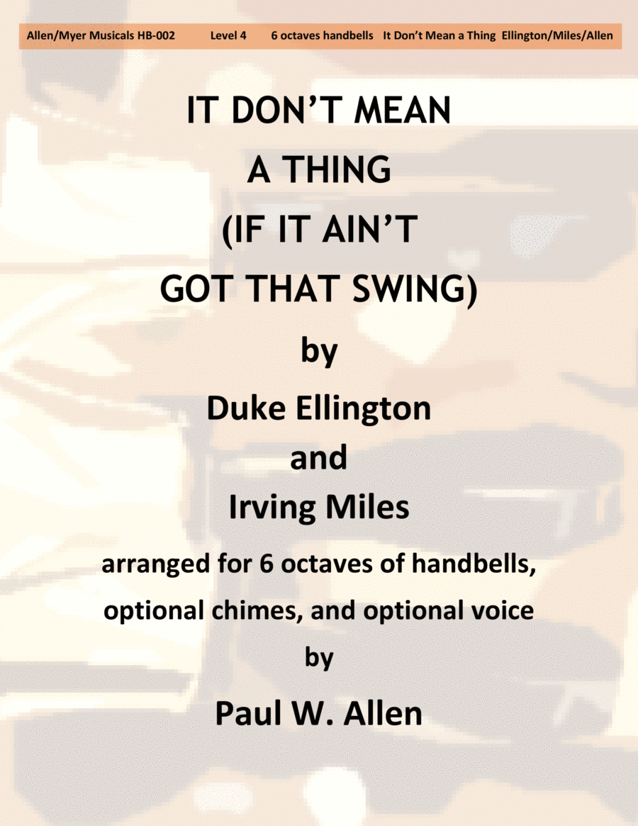 It Don't Mean A Thing (if It Ain't Got That Swing) Handbell Choir scores gallery preview page 1