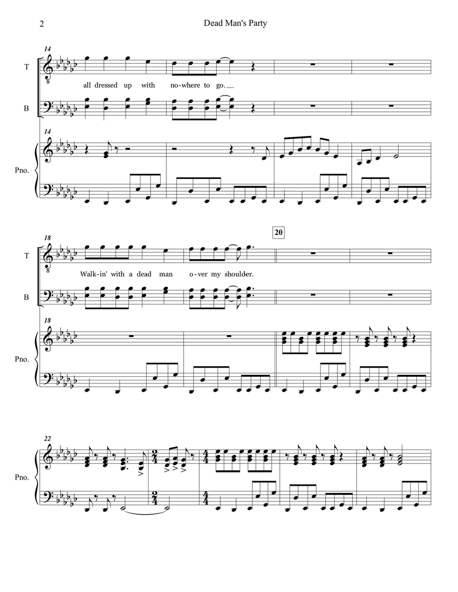 Dead Man's Party Dead Man's Party TTBB scores gallery preview page 2