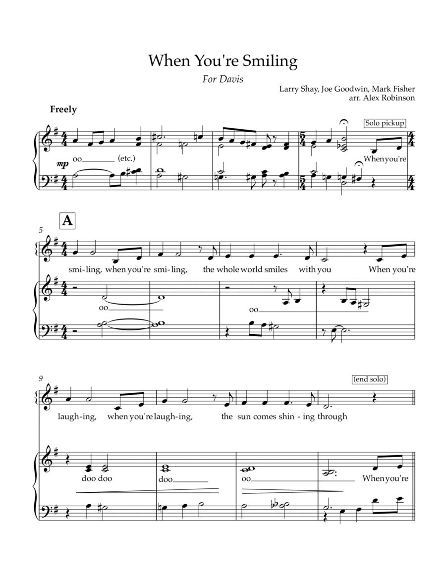When You're Smiling (the Whole World Smiles With You) Divisi scores gallery preview page 1