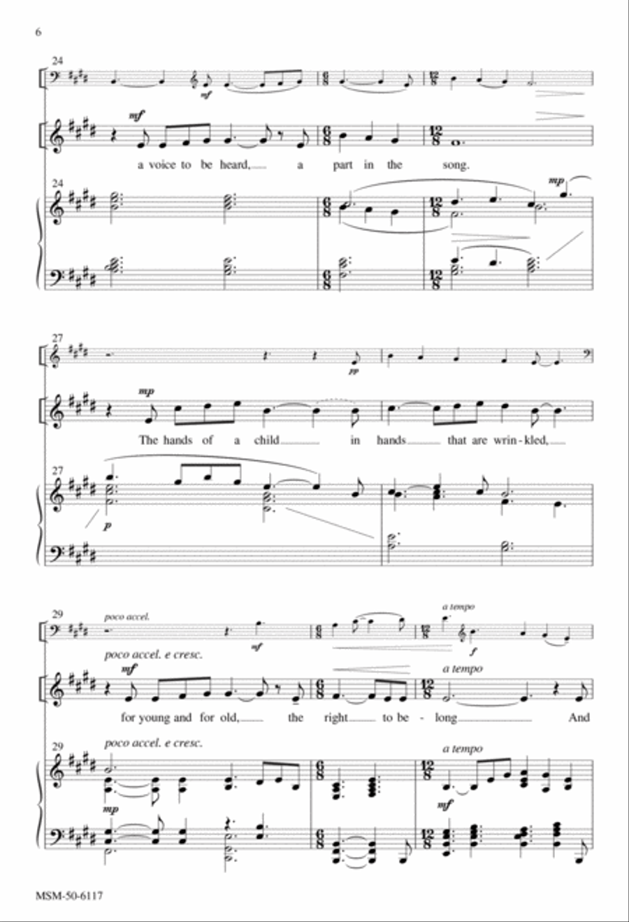 For Everyone Born Unison Choir scores gallery preview page 6