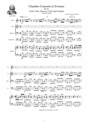 Book cover for Vivaldi - Concerto in D minor RV 96 for Violin, Flute, Bassoon, Cello and Cembalo