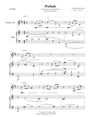 Scriabin: Prelude Op. 11 No. 2 for Trumpet & Piano