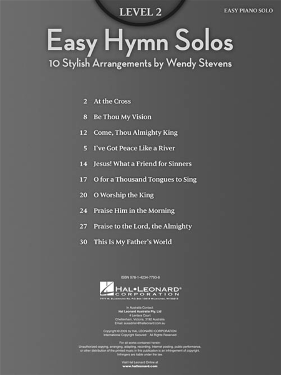 Easy Hymn Solos – Level 2 Easy Piano scores gallery preview page 2