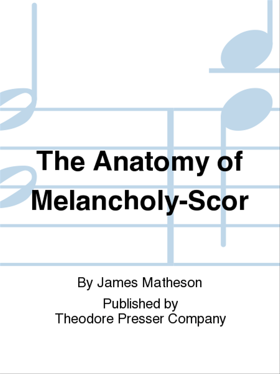 THE ANATOMY OF MELANCHOLY Chamber Music scores gallery preview page 1