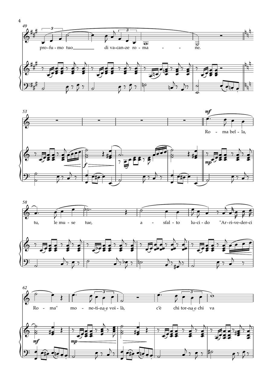 Vacanze Romane Piano, Vocal scores gallery preview page 4