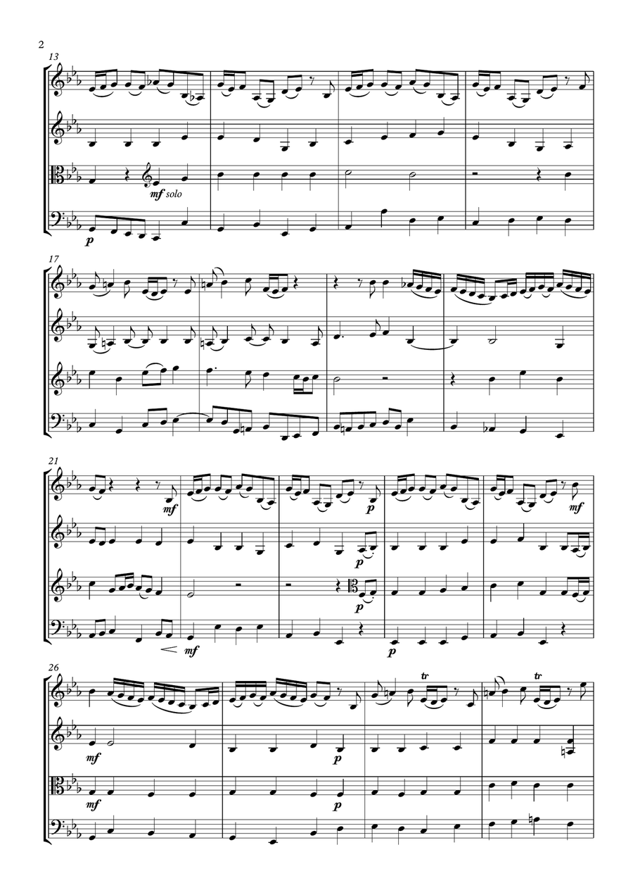 J.S. Bach: Sleepers Wake / Wachet Auf (string quartet) String Quartet scores gallery preview page 2