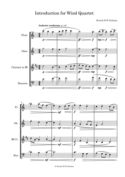 Introduction for Wind Quartet, Opus 1 - Full Score image number null