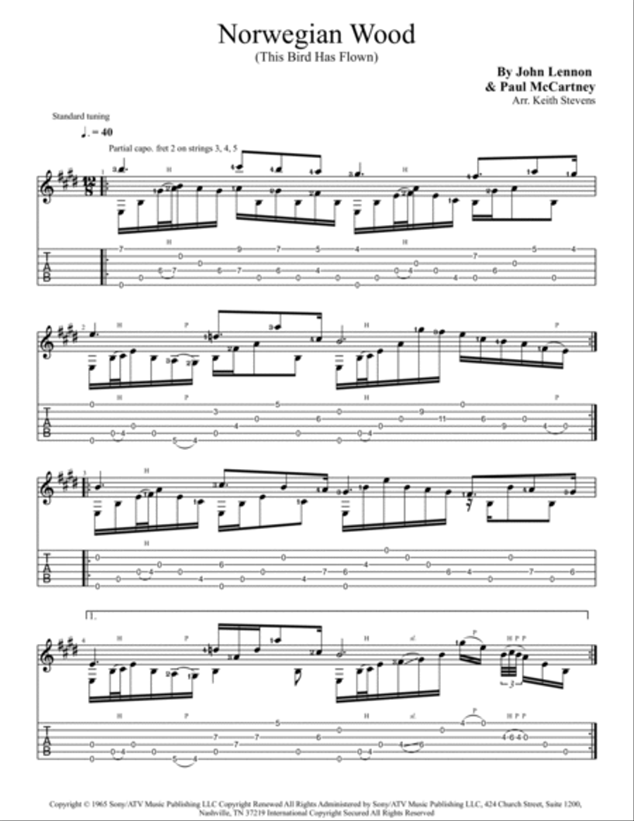 Norwegian Wood (this Bird Has Flown) Electric Guitar scores gallery preview page 3